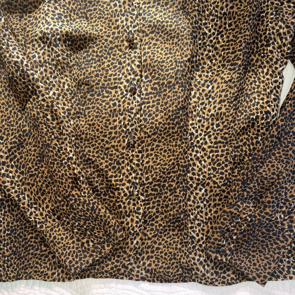 Vintage Silk Animal Print Shirt Ann Taylor Size 8 - Picture 4 of 8